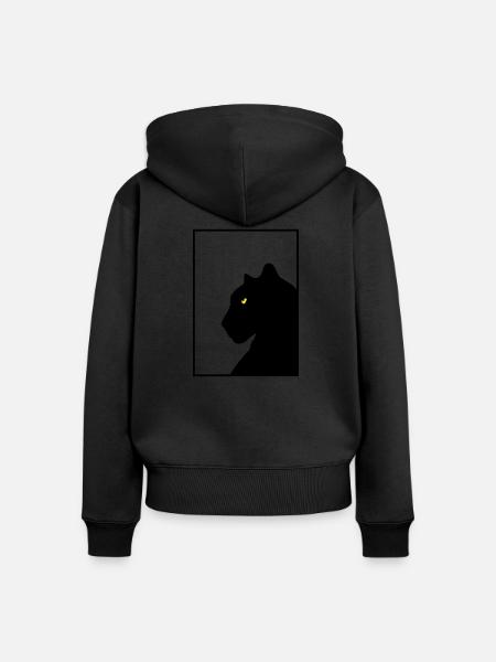 Panther black frame - Frauen Premium Bio Zip Hoodie - Schwarz