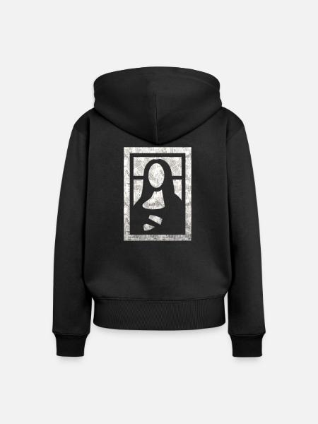 mona lisa spiel - Frauen Premium Bio Zip Hoodie - Schwarz