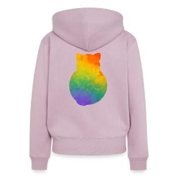 Pride Kitty - Women's Premium Organic Zip Hoodie - dusky pink - Back - Julia (174cm)