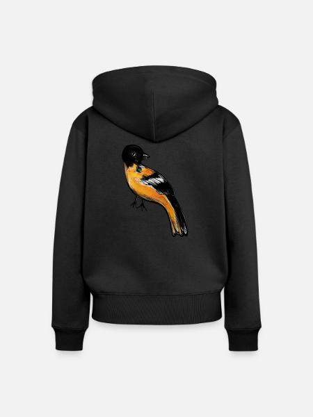 Pirol - Frauen Premium Bio Zip Hoodie - Schwarz