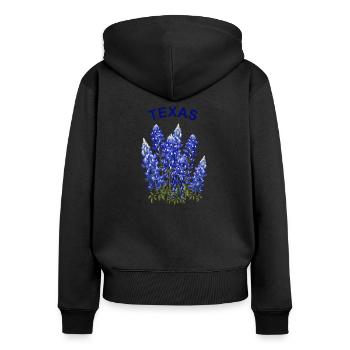 TEXAS BLUE BONNETS - Women's Premium Organic Zip Hoodie - black - Back - Julia (174cm)