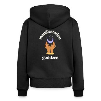 Manifestation Goddess Dark Background - Women's Premium Organic Zip Hoodie - black - Back - Julia (174cm)