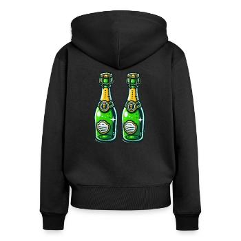 sekt 2 - Frauen Premium Bio Zip Hoodie - Schwarz - Hinten - Julia (174cm)