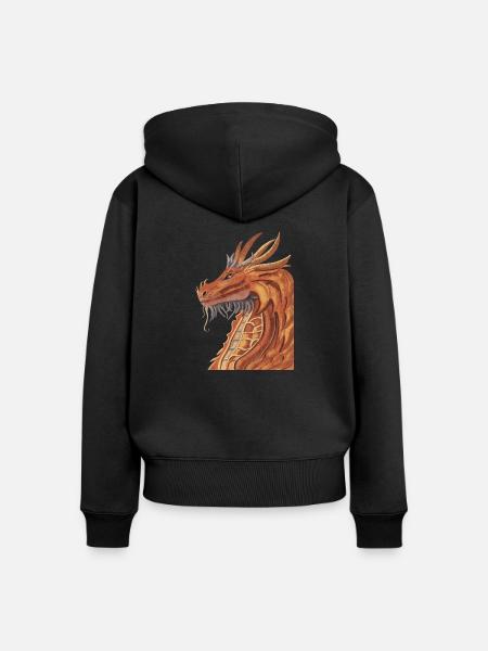 Dragon - Frauen Premium Bio Zip Hoodie - Schwarz
