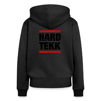 Hardtekk - Hardstyle - Techno - Hardtechno - Women's Premium Organic Zip Hoodie - black - Back - Julia (174cm)