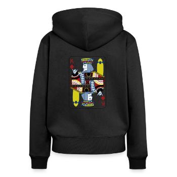 König Karte Skateboard Poker Shirt Geschenk - Frauen Premium Bio Zip Hoodie - Schwarz - Hinten - Julia (174cm)