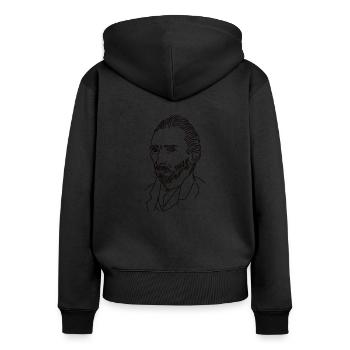 Van Gogh Portrait - Women's Premium Organic Zip Hoodie - black - Back - Julia (174cm)