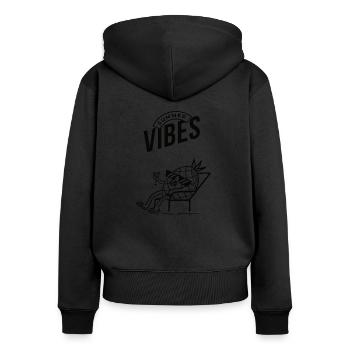 Sommer Ananas - Frauen Premium Bio Zip Hoodie - Schwarz - Hinten - Julia (174cm)