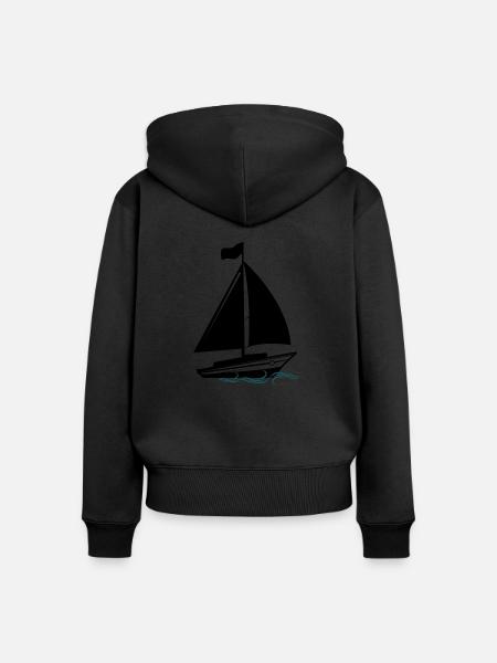 Segelboot - Frauen Premium Bio Zip Hoodie - Schwarz