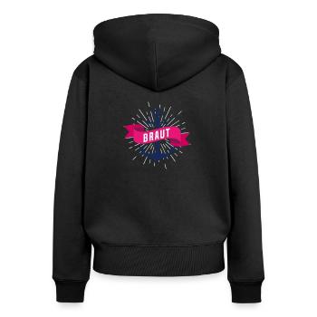 Die Braut - Frauen Premium Bio Zip Hoodie - Schwarz - Hinten - Julia (174cm)