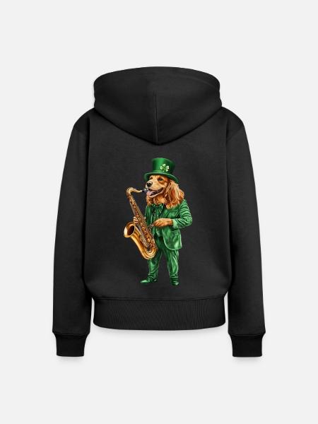 Hund - Frauen Premium Bio Zip Hoodie - Schwarz