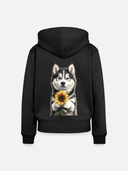 Alaskan Malamute - Frauen Premium Bio Zip Hoodie - Schwarz