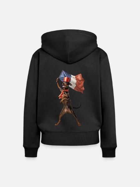 Dobermann - Frauen Premium Bio Zip Hoodie - Schwarz