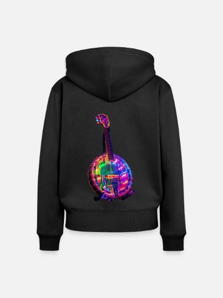 Banjo - Frauen Premium Bio Zip Hoodie - Schwarz