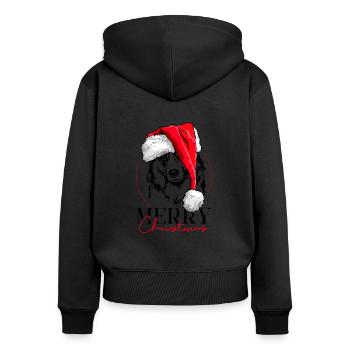 Santa Australian Shepherd Merry Christmas Wilsigns - Frauen Premium Bio Zip Hoodie - Schwarz - Hinten - Julia (174cm)