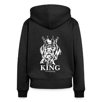 Allemand à poil dur roi de tout chien Wilsigns - Sweat à capuche zippé Premium bio Femme - noir - Dos - Julia (174cm)