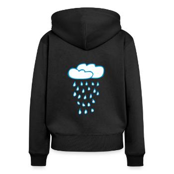 Wolke Regen - Frauen Premium Bio Zip Hoodie - Schwarz - Hinten - Julia (174cm)