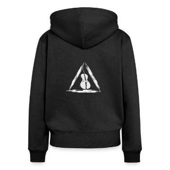 cello - Women's Premium Organic Zip Hoodie - black - Back - Julia (174cm)
