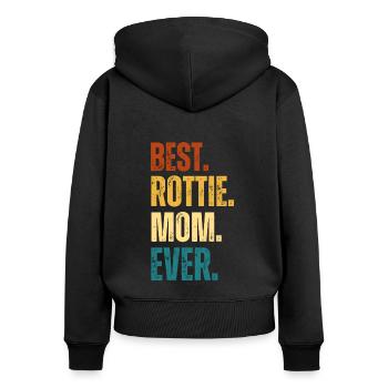 Rottie Mama Fête des mères Cadeau Chien Rottweiler - Sweat à capuche zippé Premium bio Femme - noir - Dos - Julia (174cm)