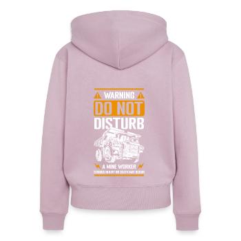 Kohle Beruf - Frauen Premium Bio Zip Hoodie - Altrosa - Hinten - Julia (174cm)