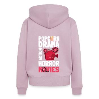 Filmliebhaber Action Hollywood - Frauen Premium Bio Zip Hoodie - Altrosa - Hinten - Julia (174cm)