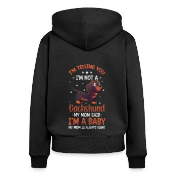 Teckel Chiens Dog Love - Sweat à capuche zippé Premium bio Femme - noir - Dos - Julia (174cm)