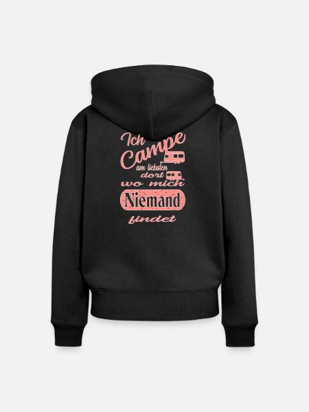Campen - Frauen Premium Bio Zip Hoodie - Schwarz