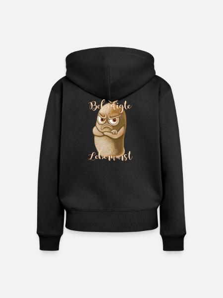 Beleidigte Leberwurst - Frauen Premium Bio Zip Hoodie - Schwarz
