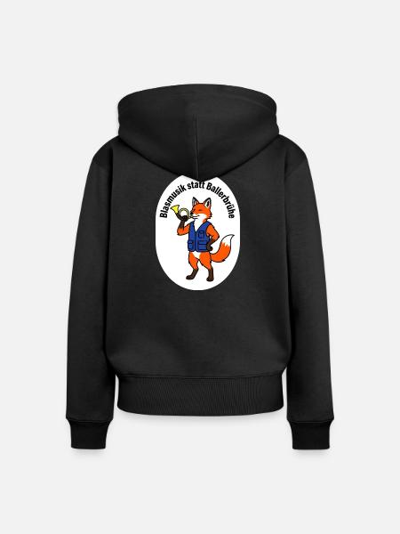 Jagdhornbläser T-Shirt Geschenk - Frauen Premium Bio Zip Hoodie - Schwarz