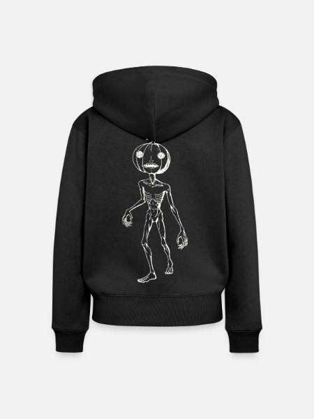 Kabocha-Albtraum – Mono - Frauen Premium Bio Zip Hoodie - Schwarz