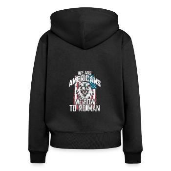 We Are Americans 4th of July Freedom Pride - Women's Premium Organic Zip Hoodie - black - Back - Julia (174cm)