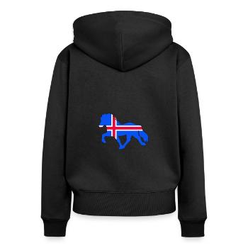tölter flag iceland - Frauen Premium Bio Zip Hoodie - Schwarz - Hinten - Julia (174cm)