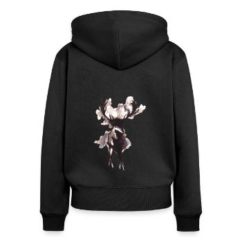 Aquarell Hirsch mit Geweih - Frauen Premium Bio Zip Hoodie - Schwarz - Hinten - Julia (174cm)