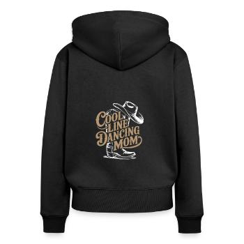 Line Dance Mom Line Dance Mom Cadeau - Sweat à capuche zippé Premium bio Femme - noir - Dos - Julia (174cm)