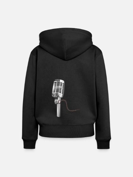 Mikrofon - Frauen Premium Bio Zip Hoodie - Schwarz