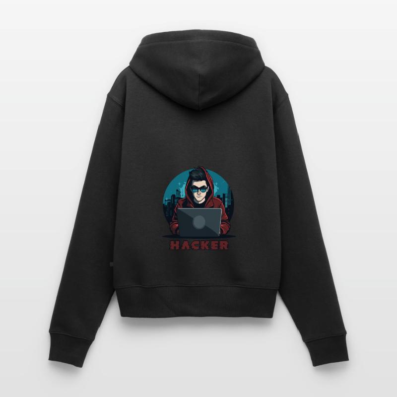 Hacker Sonnenbrille Hacker Anonymous Hacker Frauen Premium Bio Zip Hoodie