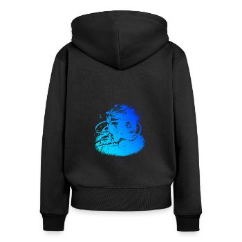 Plongeur Femme Plongeur Plongeur Homme - Sweat à capuche zippé Premium bio Femme - noir - Dos - Julia (174cm)