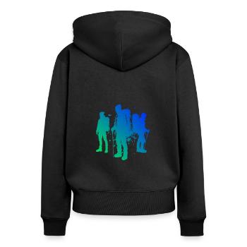 Bouldering Climbers Bouldering Women Bouldering - Women's Premium Organic Zip Hoodie - black - Back - Julia (174cm)