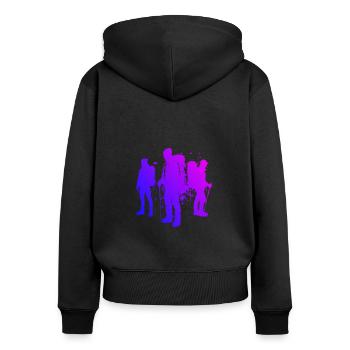Boulder Herren Damen Kletterer Climber Climbing - Frauen Premium Bio Zip Hoodie - Schwarz - Hinten - Julia (174cm)