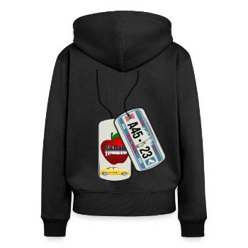 Dog tag NEW YORK Big Apple USA - Women's Premium Organic Zip Hoodie - black - Back - Julia (174cm)