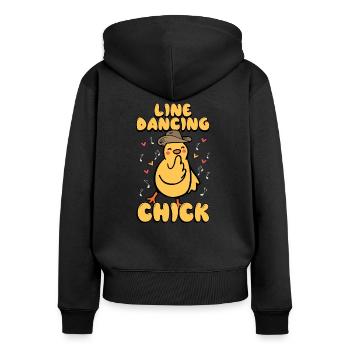 Linedance - Frauen Premium Bio Zip Hoodie - Schwarz - Hinten - Julia (174cm)