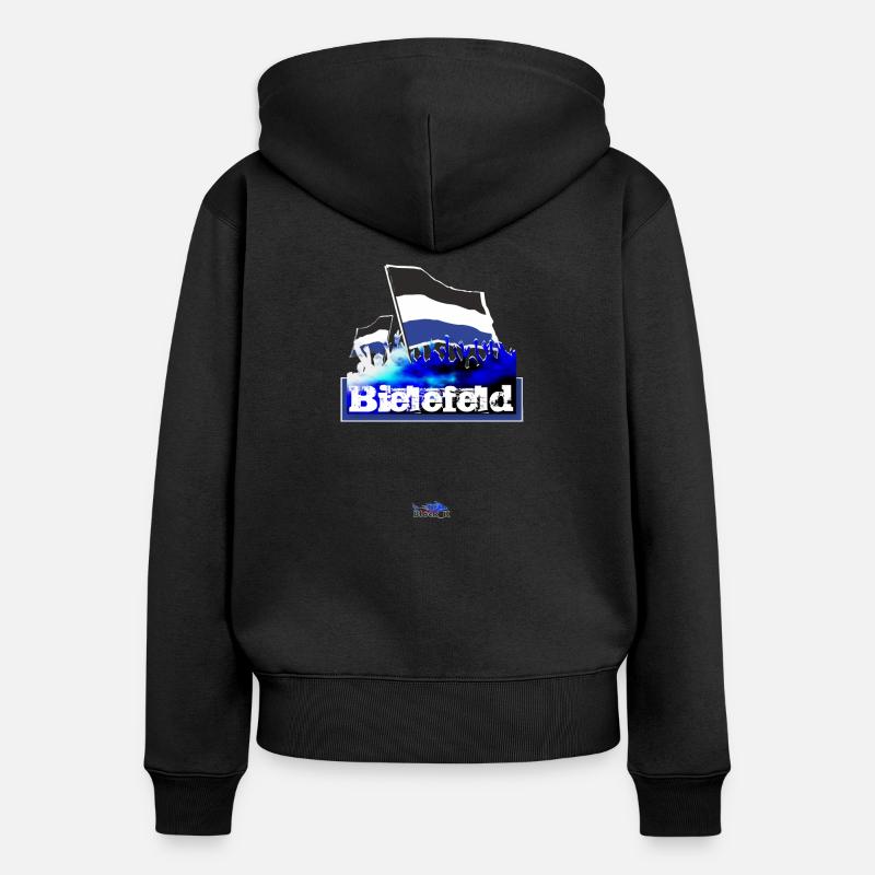 Bielefeld - Sweat à capuche zippé Premium bio Femme - noir