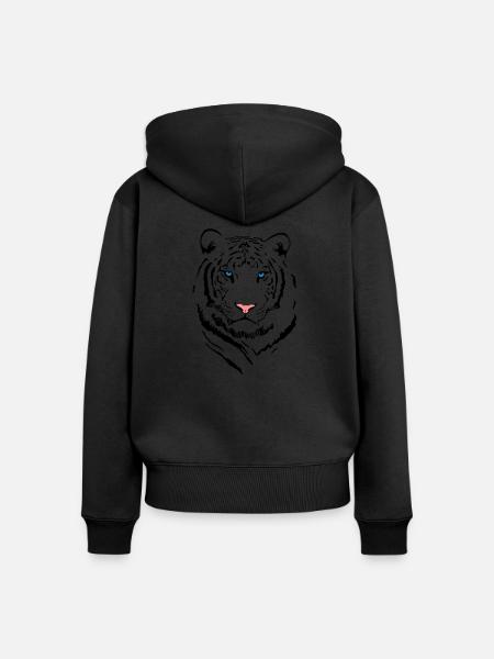 White Tiger # 2 - Frauen Premium Bio Zip Hoodie - Schwarz