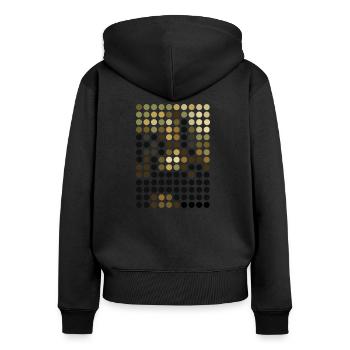 mona dots - Frauen Premium Bio Zip Hoodie - Schwarz - Hinten - Julia (174cm)