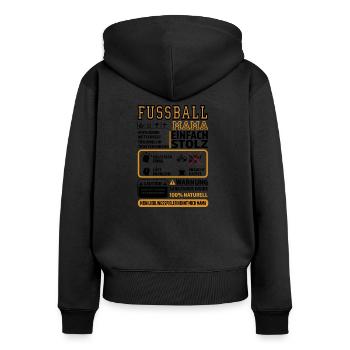 Fussball Mama - Frauen Premium Bio Zip Hoodie - Schwarz - Hinten - Julia (174cm)