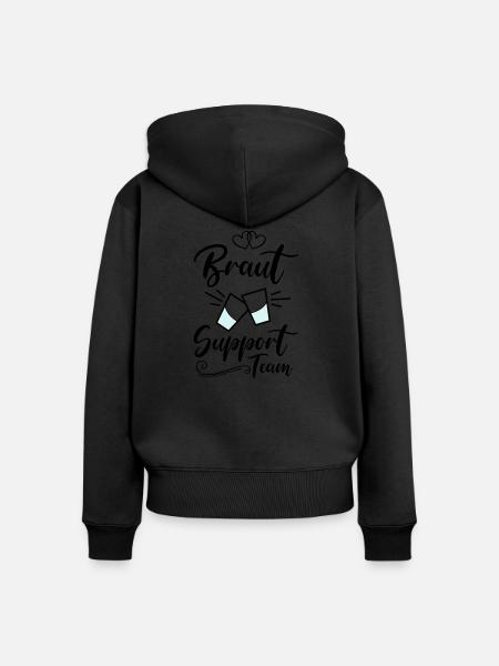 braut support team kurze - Frauen Premium Bio Zip Hoodie - Schwarz