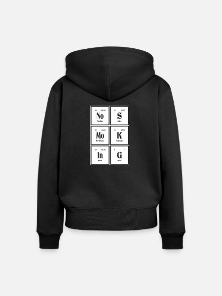 Nichtraucher - Periodensystem der Elemente - Frauen Premium Bio Zip Hoodie - Schwarz