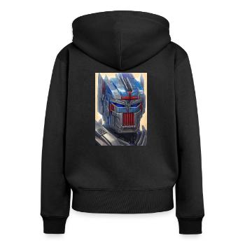 Robot, android, cyborg, science fiction - Women's Premium Organic Zip Hoodie - black - Back - Julia (174cm)