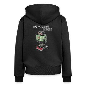 Cassettes // Toaster // Oldschool Music - Women's Premium Organic Zip Hoodie - black - Back - Julia (174cm)