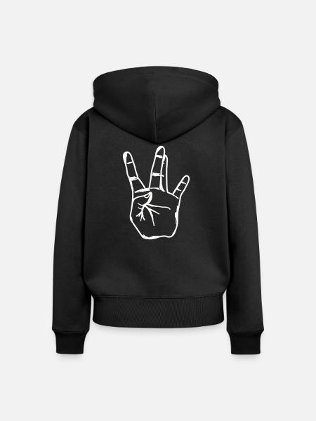 hand westside - Frauen Premium Bio Zip Hoodie - Schwarz